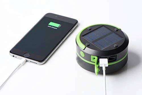 solar powered camping lantern and cell phone charger