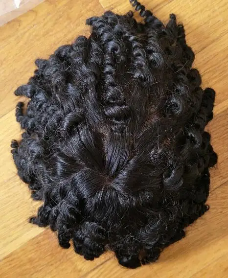 

Full Lace Afro Wave Hair Toupee Virgin Human Hair Toupee For Black Women