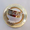 High Quality Embossed Gold Cup And Saucer Royal Style Golden Tea Cups Set