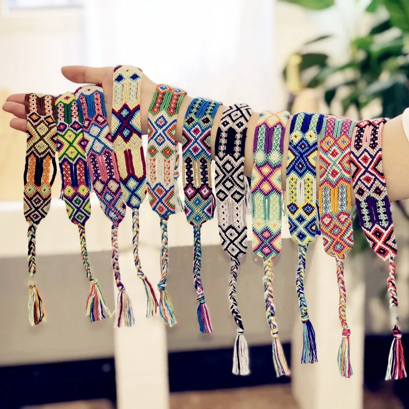 

Mcllroy woven bracelet bohemian style Mix color Adjustable Handmade bracelet Nepalese style bracelets cotton rope bracelets, Pictures