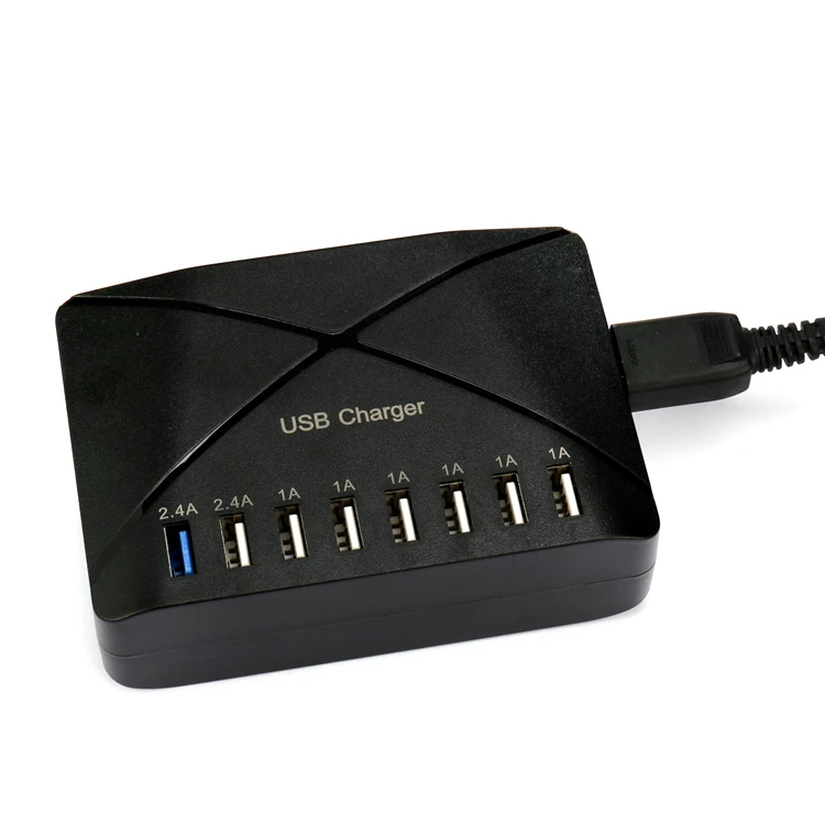 

New Arrival 8 Port USB Charger Travel Charging Station for Multiple Devices for Smartphones Tablets Power Bank, White/black