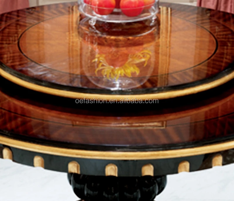 Oefashion Elegant Round Dining Table Sets With Rotating Centre Dinning