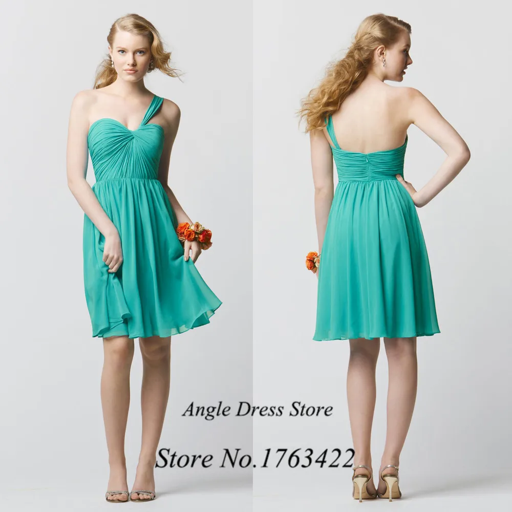 Free Shipping Turquoise Short Bridesmaid Dress one