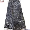 CL62740-3.African Lace Fabric 5yard/lot free shipping DHL Nigerian Lace Fabrics high quality sequin fabric for wedding