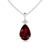 Genuine Natural Rhodolite Pear Shaped Garnet & White Topaz Set In 925 Sterling Silver