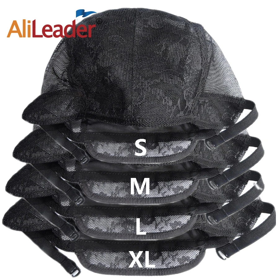 

AliLeader Size  Stretchable Black Hair Bonnet Hair Full Lace Wig Caps For Making Wigs, Black wig cap net