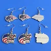 USA country flag souvenir earrings hang metal pendant