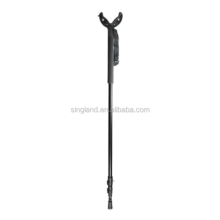 Telescopic Shooting Stick Hunting Stick V Shaped Rotating Yoke Shooting