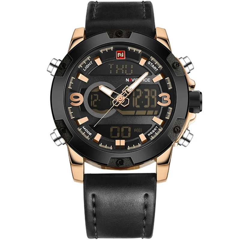 

NAVIFORCE Luxury Brand Men Analog Digital Leather Sports Watches Men's Army Military Watch Man Quartz Clock Men Relogio Masculin