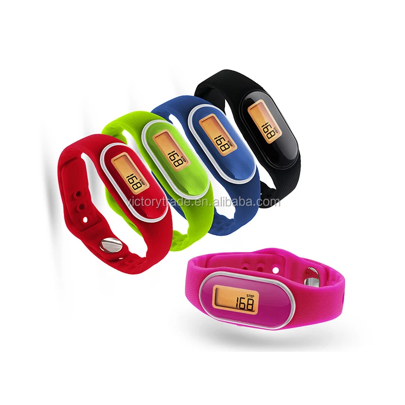 Wholesale silicone wristband pedometer sport watch with accelerometer
