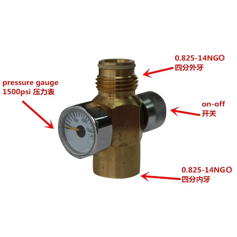 Brass Made Paintball Inner Thread Co2 Tank On/off Valve With 1500 Psi