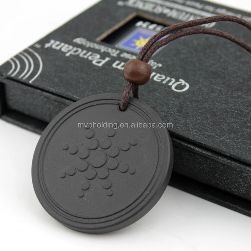 

Quantum Pendant Necklace Scalar Energy Pendant with Negative Ion Lava Stone Jewelry Negative Ion Science Bio, Black