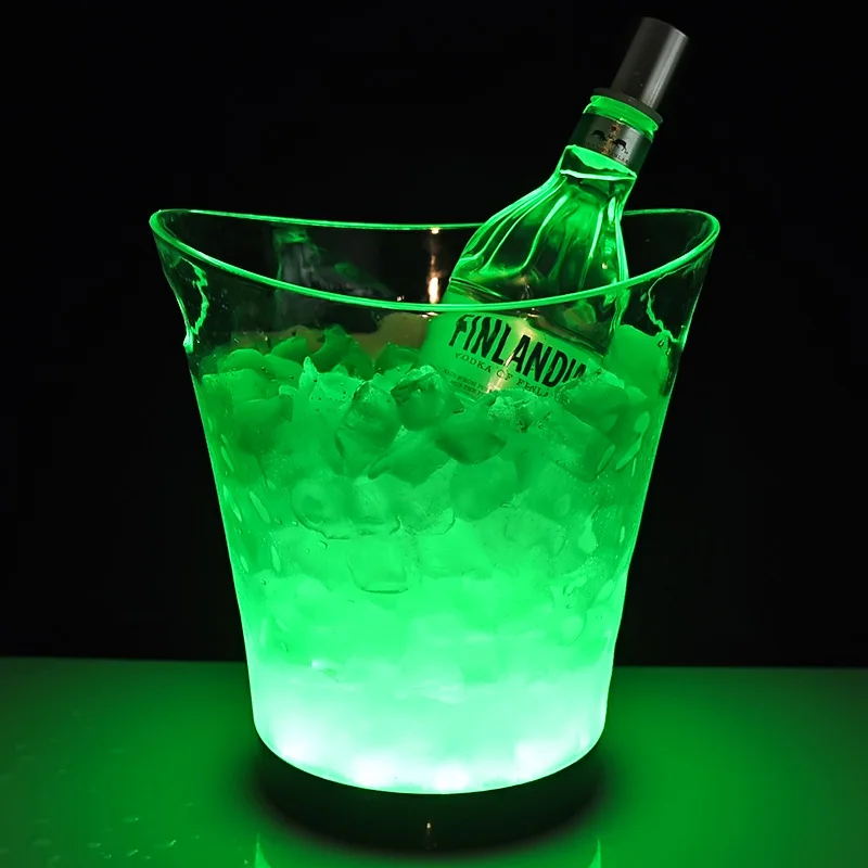 

Round shape led light night club for champagne beer ice bucket plastic, Pantone color