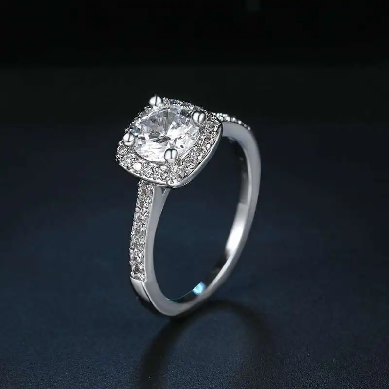

fashionable Jewelry 10K White Gold Round CZ women men Wedding Engagement Ring