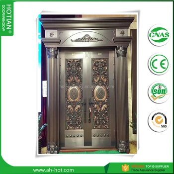 Latest Indian House Main Gate Designs Double Open Security Bronze Door With Real Copper Tophead Popular For Villa Buy Security Bronze Door Real