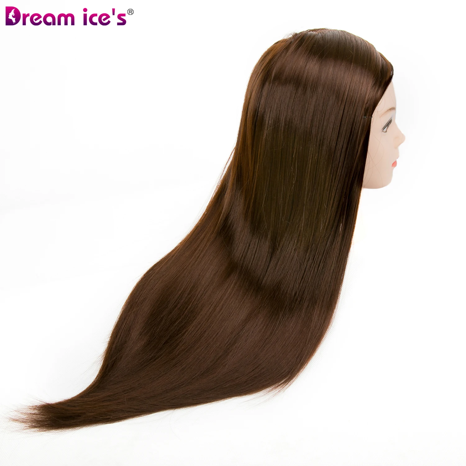 2018 cheap price 50cm 220g brown color synthetic hair training head