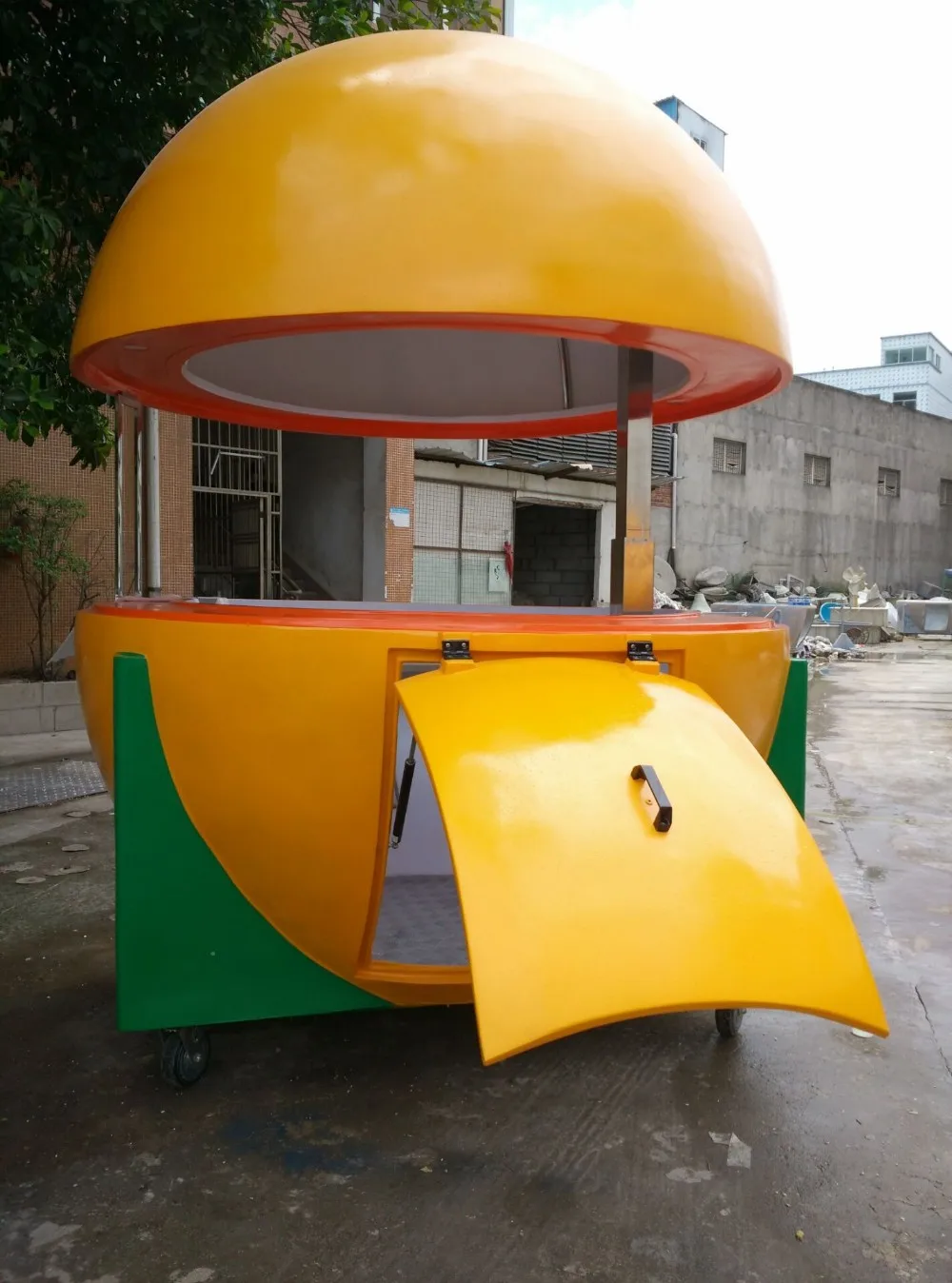 Outdoor Orange Stand Juice Mobile Park Resin Kiosk Juice Bar Kiosk