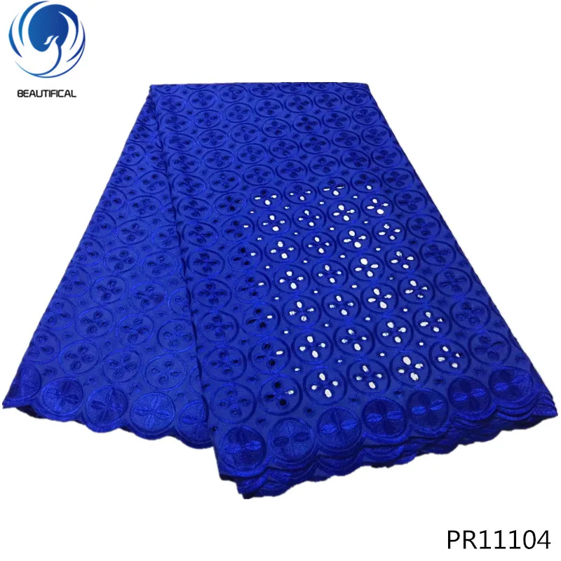 

Beautifical 2019 New arrival punching cotton lace fabric Hot sale nigerian swiss voile lace fabric for wedding PR111, Can be customized