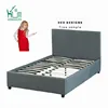 Free Sample Width Grey Low Double Bed Frame With Storage Drawers