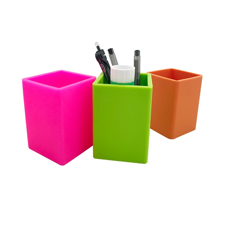 
Durable Square Pen Container Custom Silicone Pen Holder for Office or School  (60743824313)