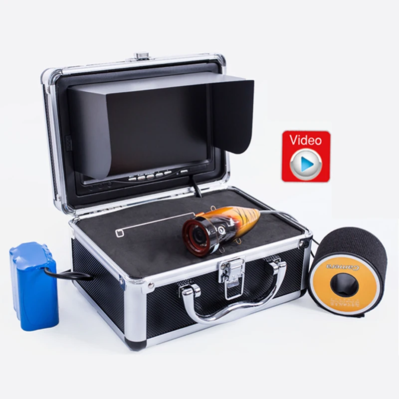 
Fish Finder 1000TVL HD Waterproof 7 Inch 30M Cable Underwater Fishing Camera Kit With DVR 12Pcs White LED Lights 