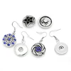 Silver Interchangeable Round Snap Jewelry Drop Earring for Girls EA0020K