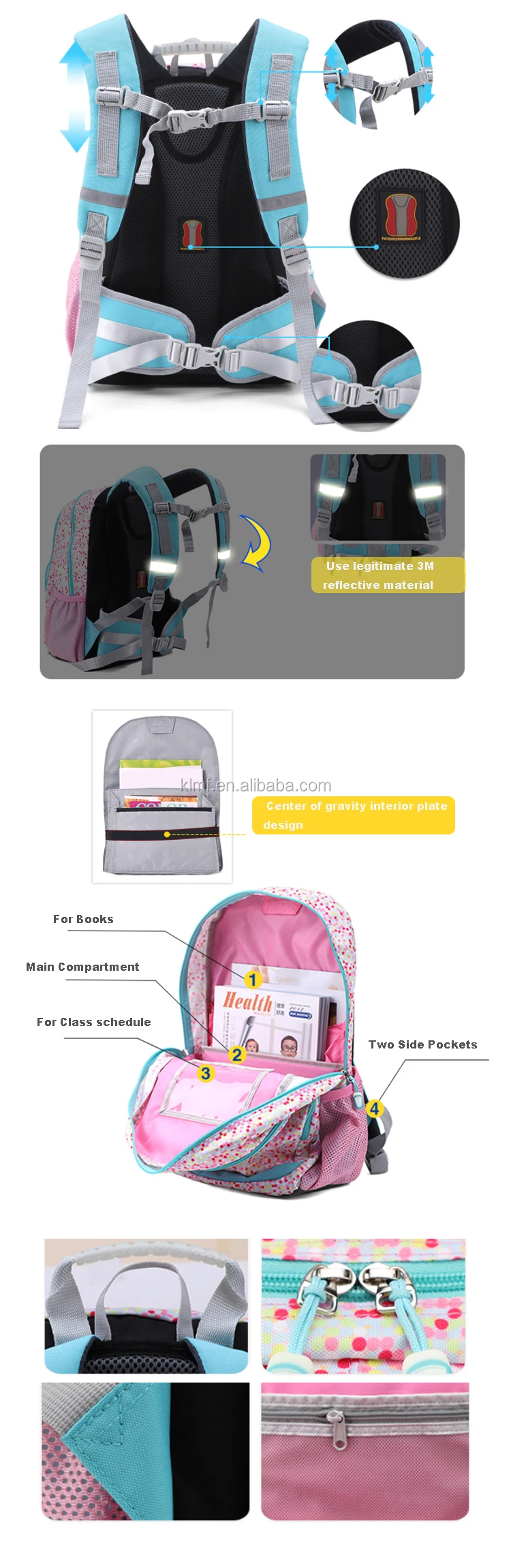 Osgoodway Custom Printed Sublimation Backpack High Quality Girls College Bags Backpack