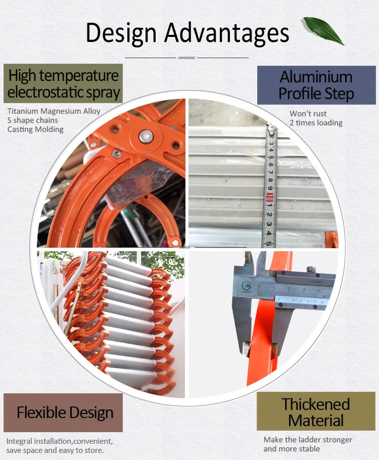 Outdoor Black Collapsible Wall Mounted Ladder