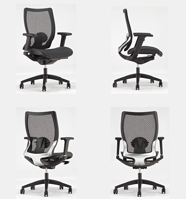 Cheemay full black mesh ergonomic office computer chair for staff