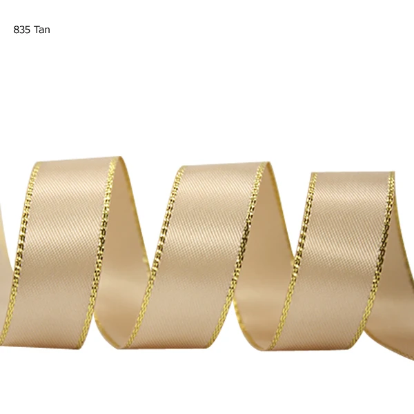 

5/8 inch(16 mm)Solid color golden edge double sided satin Ribbon