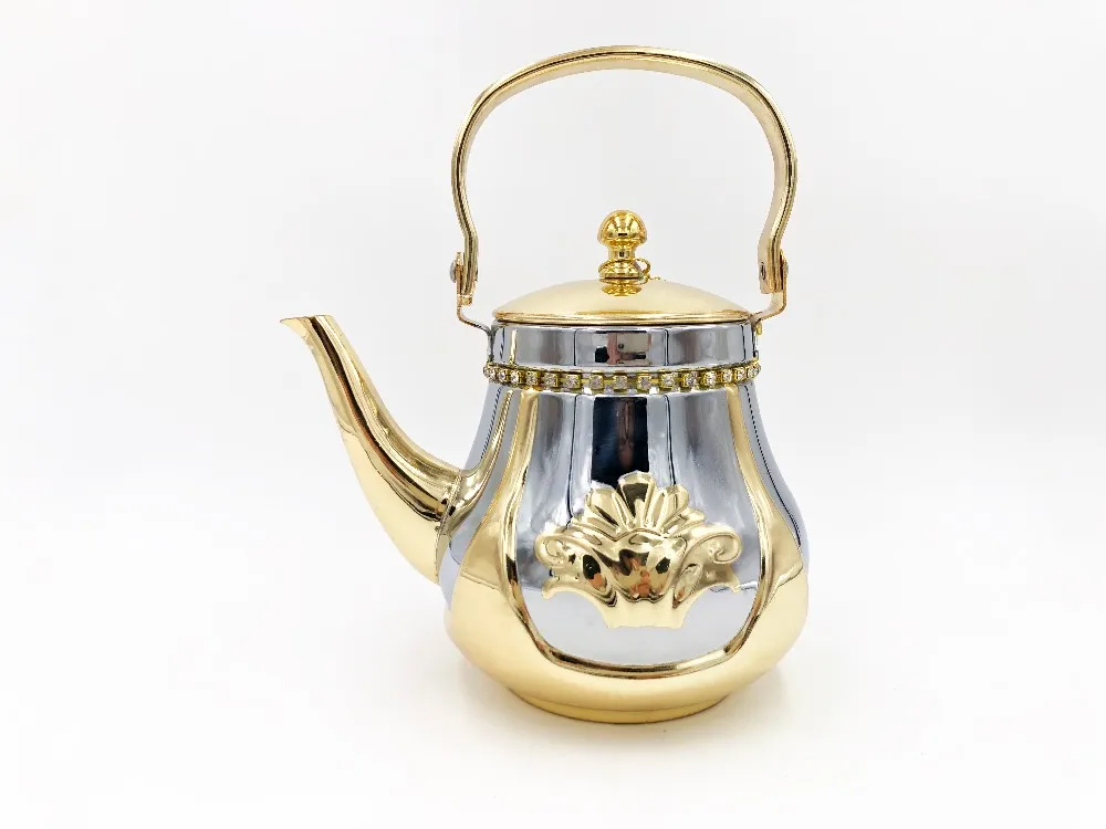 Dhara Stainless Steel Italian Gold Tea Kettle Or With L Sixe For A Set