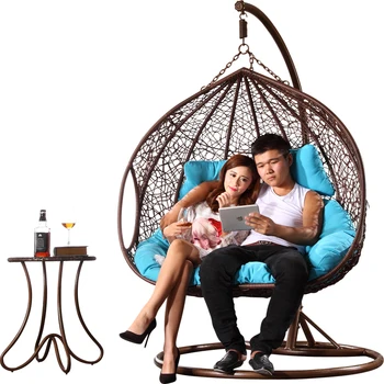 Balkon Double Two Seat Wicker Swing Chair Mit Ecktisch Buy Doppel Schaukel Korb Schaukel Zwei Sitzhangesessel Product On Alibaba Com