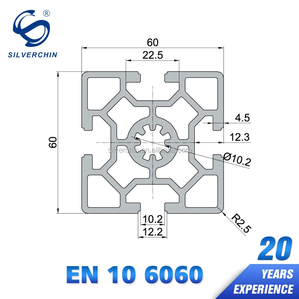 
Nice Quality EN Standard V Slot 10 50100W 50X100 50Series Aluminum Profile 