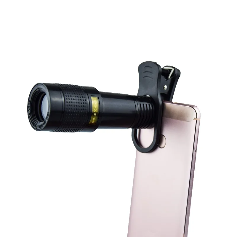 

Newest design 12x zoom telephoto mobile phone camera lens for smartphone, Black