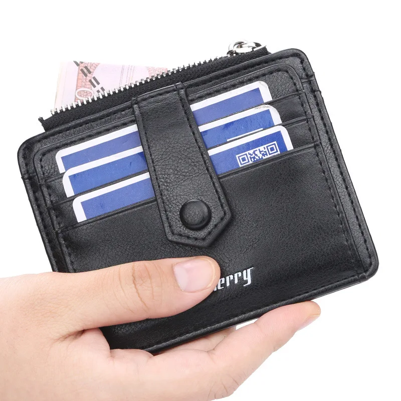 
baellerry 2019 new PU leather Card Holder For Men With Hasp,Male Short Coin Purse wallet 