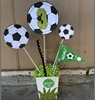 UMISS PAPER 4pcs Soccer Birthday Party Theme Table Centerpiece Decoration Set