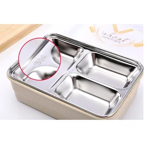 Wholesale Durable 2 & 3 Compartment Leak Proof Vacuum Stainless Steel Lunch Box With Printing Lid