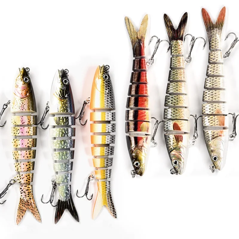 

Lureking America Top Sale New Fishing Artificial Bait Lures, Hard 8 Sections Jointed Fishing Swim Bait Lure