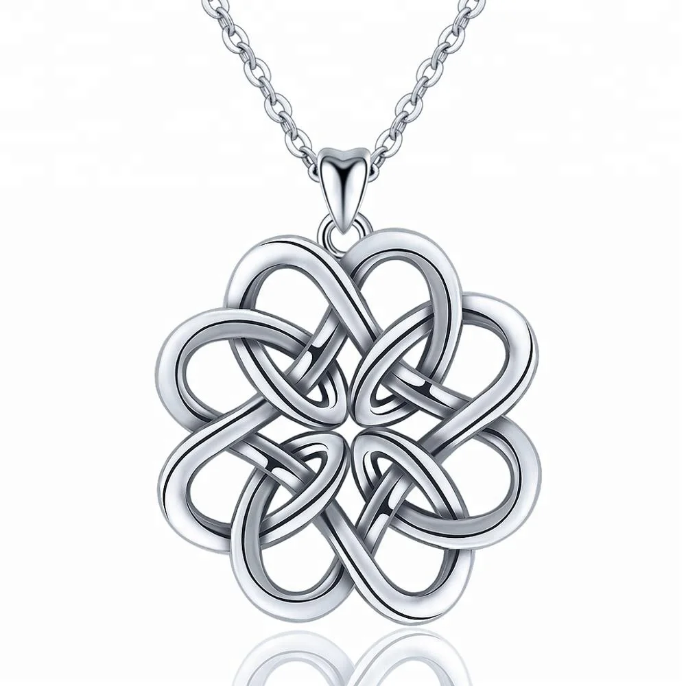 

Factory Sale 925 Sterling Silver Jewelry Celtic Irish Knot Pendant Party Necklace
