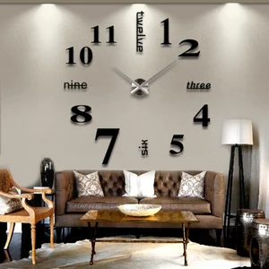 Image of 2018 New Arrival 120*120cm Creative 3D DIY Wall Sticker Clock for home office decorative clock wall
