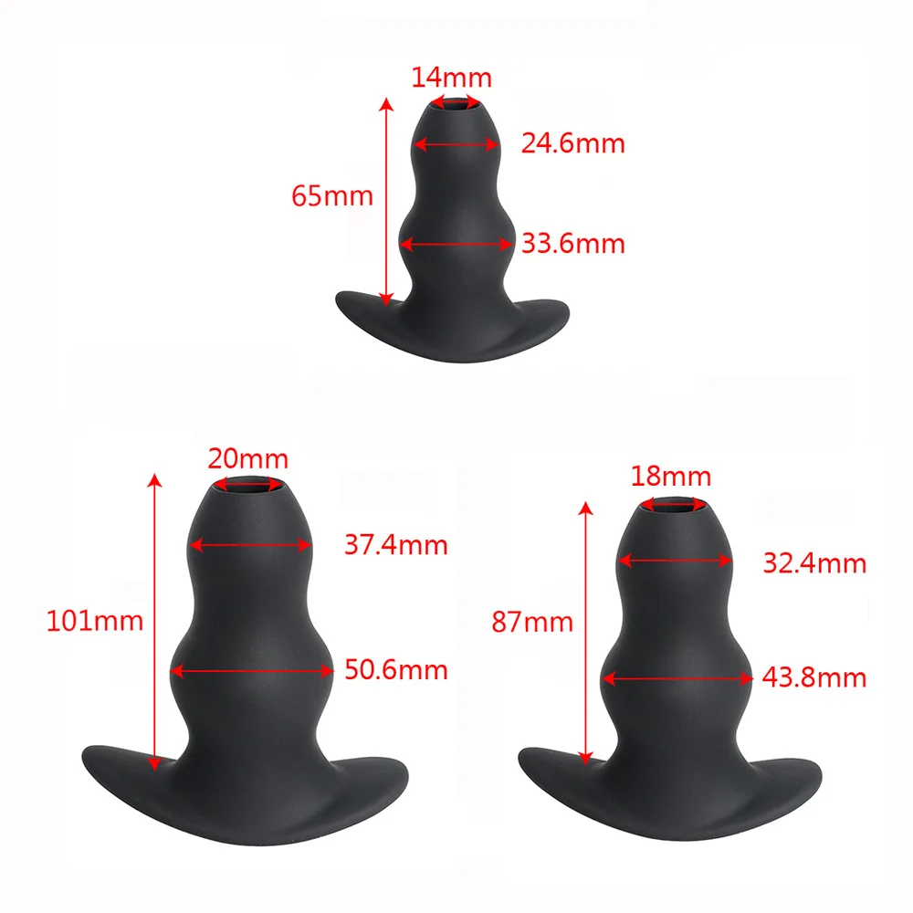 Hollow Anal Butt Plug Rubber Anal Extend Dildo Insert