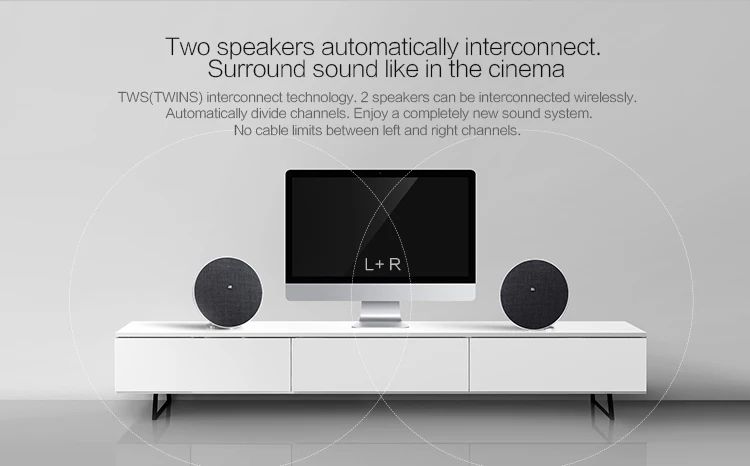 Nillkin Hi Fi Sound Super Bass home speaker brands with NFC TWS round bluetooth speaker - ANKUX.COM