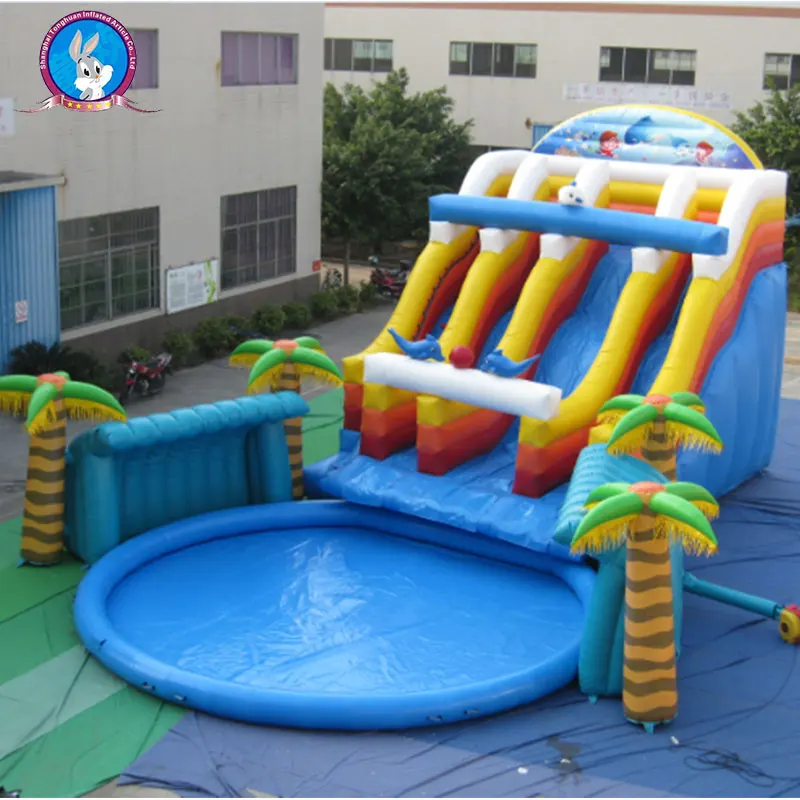 Factory Sale Above Ground Inflatable Water Park Big Water Slides