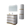 Wholesale new design modern solid wood paint bathroom cabinet led vanity lights bathroom