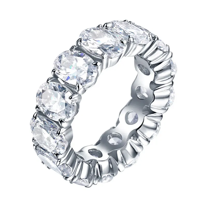 

Tonglin Luxury ladies round cut zircon pave eternity wedding band rings anniversary ring