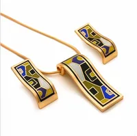 

High Quality Factory Price Dubai 18 Carat Gold Stainless Steel Enamel Jewelry Sets
