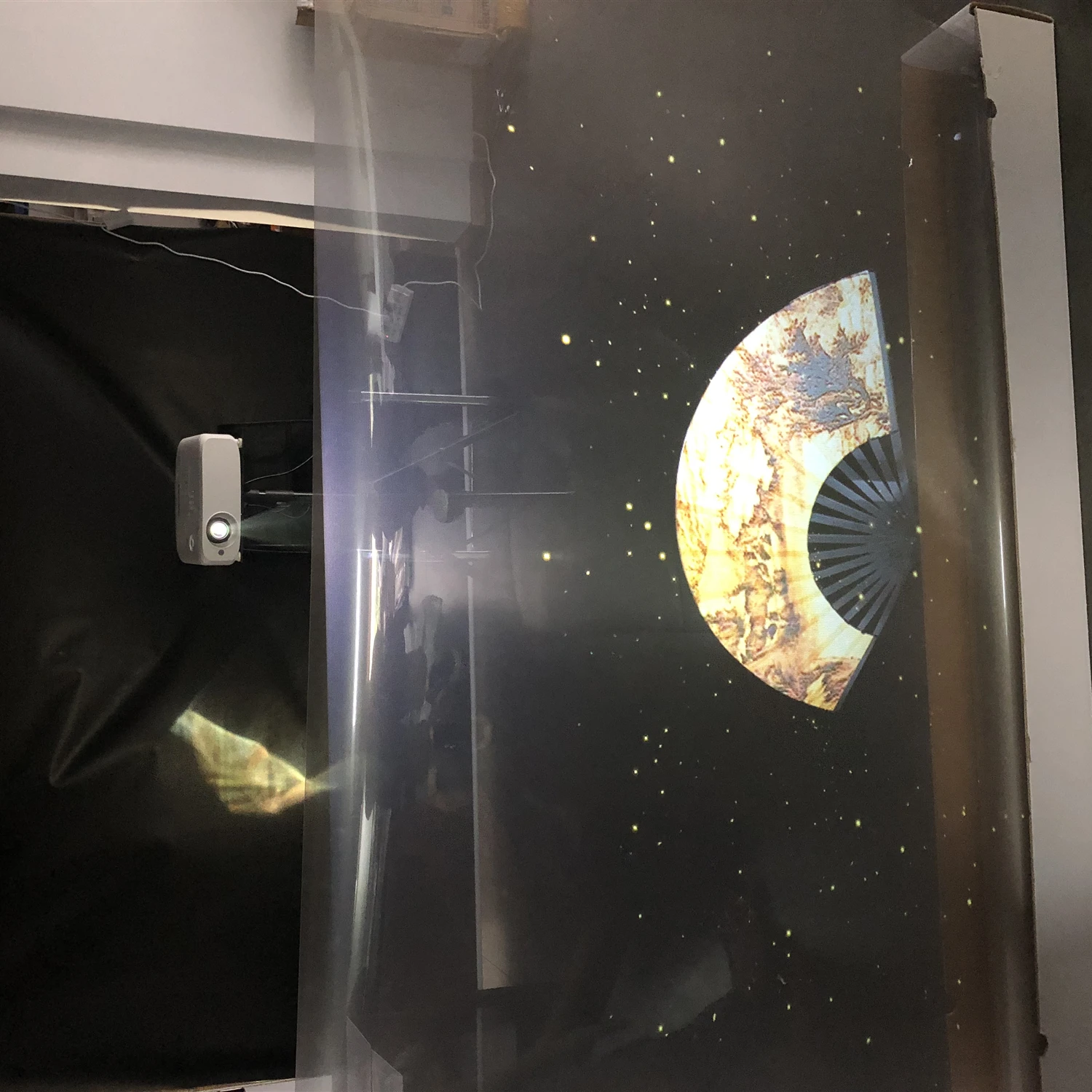 

dark gray rear projection film for museum magic image, Transparent or dark grey color