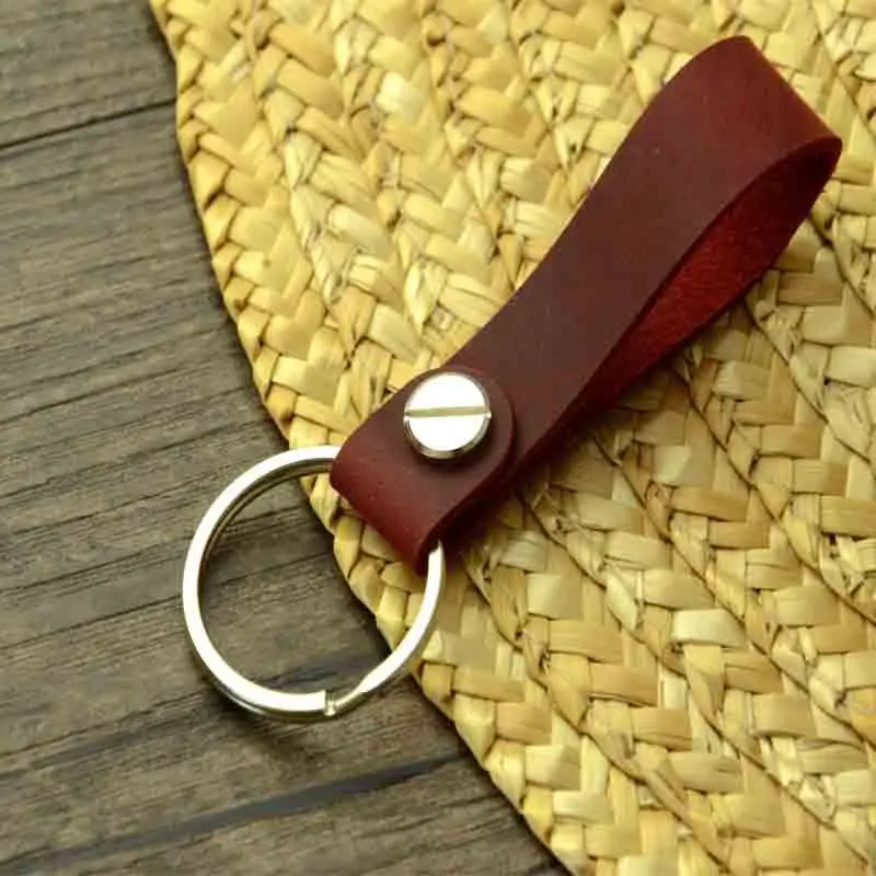 Blank Genuine Leather Keychain For Car Key Custom Logo In Stock Buy
