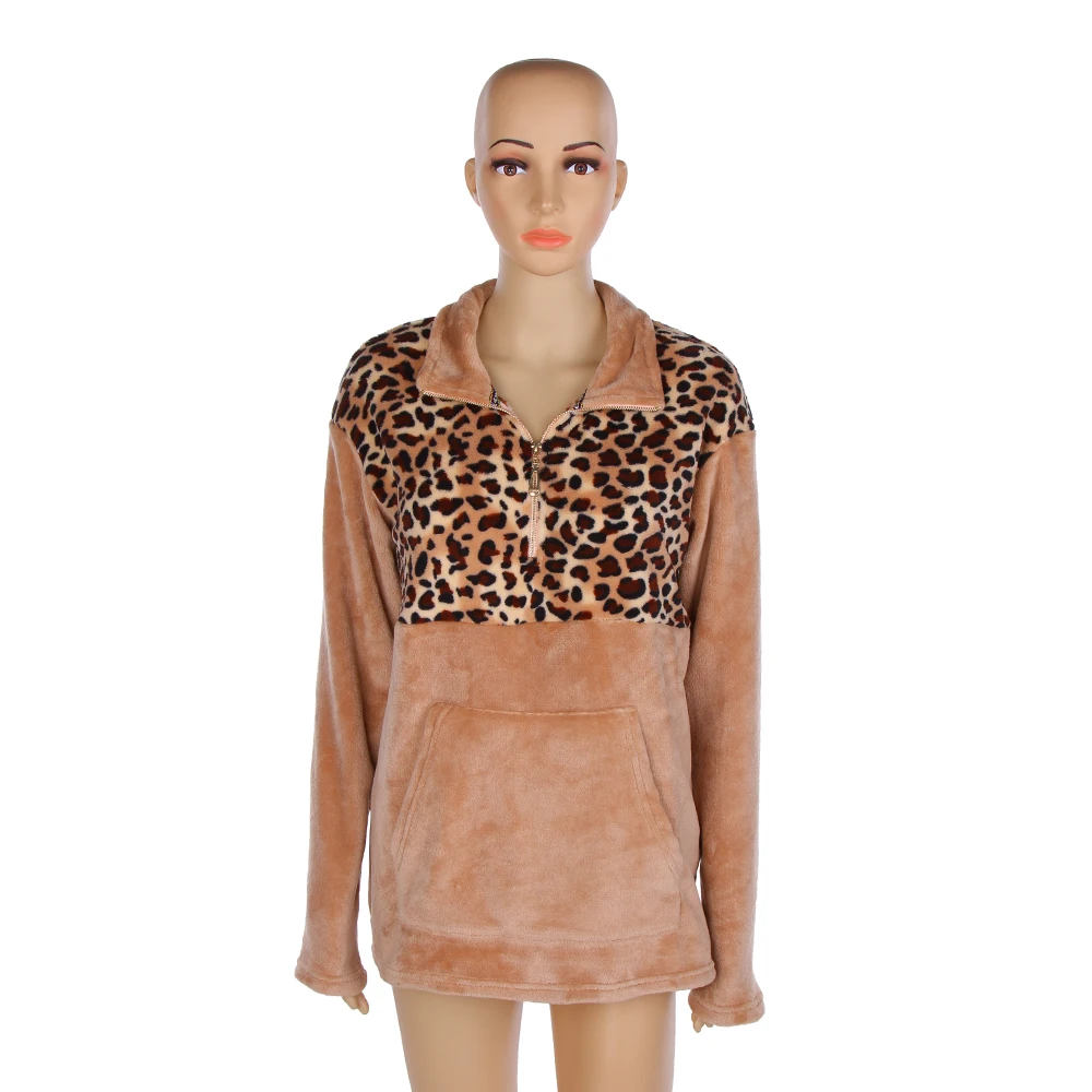 

Leopard Patchwork Pullover Wholesale Personalized Super Soft Pullover, As pictures