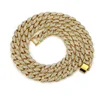 RAKOL hiphop jewelry iced out 14k gold plated crystal cuban link chain for men HN009
